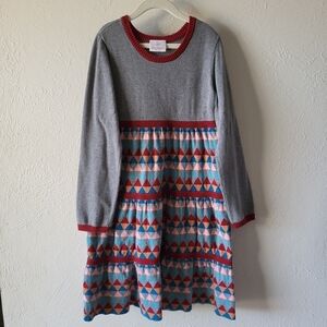 Hanna Andersson Geo Twirly Sweater Dress Size 130cm